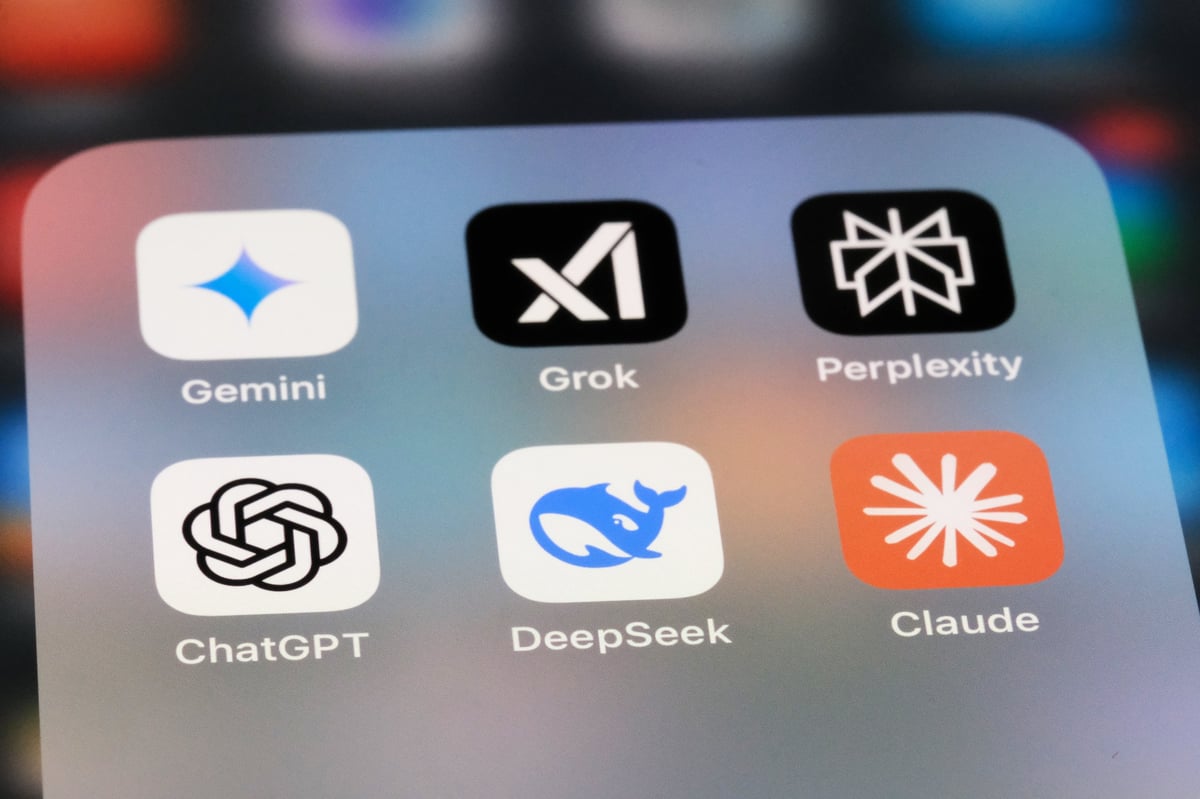 Collection of AI platform mobile apps including ChatGPT, Gemini, Claude, and Perplexity representing how businesses must show up across multiple AI search environments